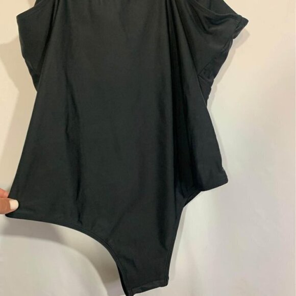 WOMAN’S one piece bathing suit. Size XL. Black. Cute cut out. Bow is adjustable. - Picture 6 of 8